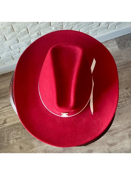 Vintage Rockmount Ranch Wear Women\'s Red Felt Cowgirl Hat \